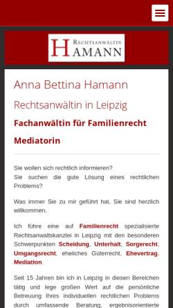Vorschau der mobilen Webseite www.familienrecht-verkehrsrecht-leipzig.de, Kanzlei Hamann