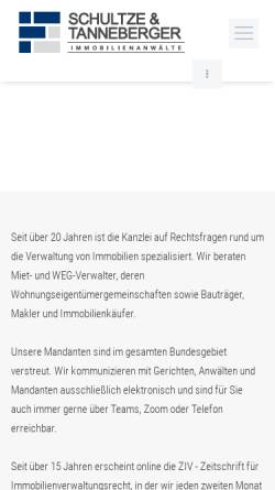 Vorschau der mobilen Webseite www.kanzlei-schultze.de, Rechtsanwalt Heinz G. Schultze