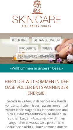 Vorschau der mobilen Webseite www.skincare.ch, Skin Care Kosmetik Institut