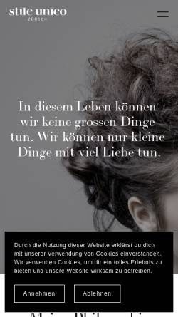 Vorschau der mobilen Webseite www.stileunico.ch, Stile Unico Hair & Nails Design