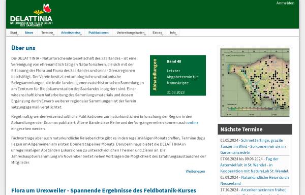Vorschau von www.delattinia.de, Delattinia Arbeitsgemeinschaft für tier- und pflanzengeographische Heimatforschung e.V.