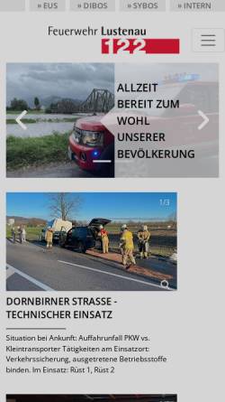 Vorschau der mobilen Webseite feuerwehr.lustenau.at, Freiwillige Feuerwehr Lustenau