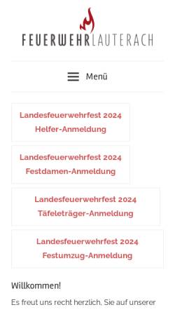 Vorschau der mobilen Webseite www.feuerwehr-lauterach.at, Ortsfeuerwehr Lauterach