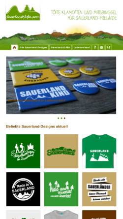 Vorschau der mobilen Webseite www.sauerlandstyle.com, Sauerlandstyle.com