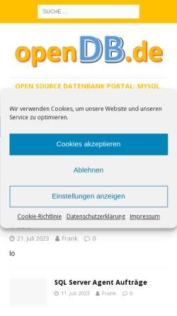 Vorschau der mobilen Webseite opendb.de, opendb.de