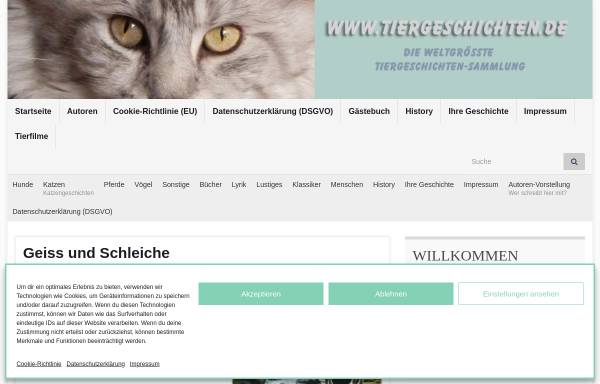Vorschau von www.tiergeschichten.de, Tiergeschichten-Sammlung