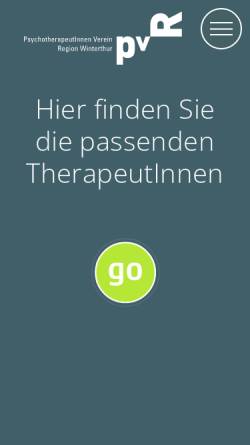 Vorschau der mobilen Webseite www.psychotherapiewinterthur.ch, PsychotherapeutInnen Verein Region Winterthur (PVR)