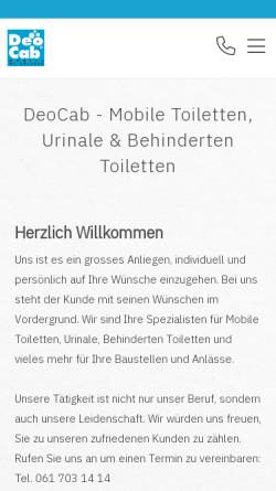 Vorschau der mobilen Webseite www.deocab.ch, DeoCab Team, Inh. Erich Oeggerli