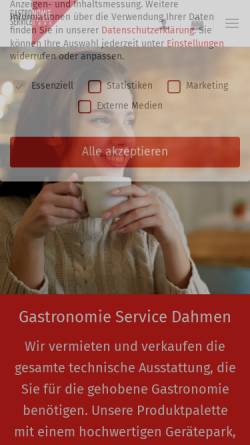Vorschau der mobilen Webseite gastroservice-dahmen.de, Gastronomie- und Messeservice Dahmen GmbH