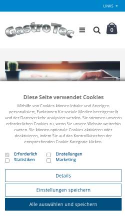 Vorschau der mobilen Webseite www.gastrotec24.de, GastroTec Großküchentechnik, Inh. Stephan Burgard