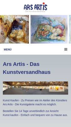 Vorschau der mobilen Webseite www.arsartis.at, ARS ARTIS Margit Walter