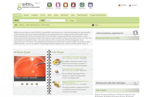 Vorschau von www.gastro.de, Gastro.de
