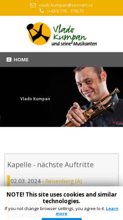 Vorschau der mobilen Webseite www.vladokumpan.de, Vlado Kumpan und seine Musikanten
