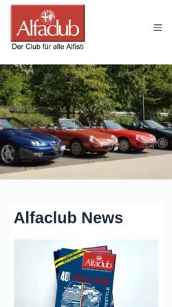 Vorschau der mobilen Webseite alfaclub.de, Alfaclub e.V.