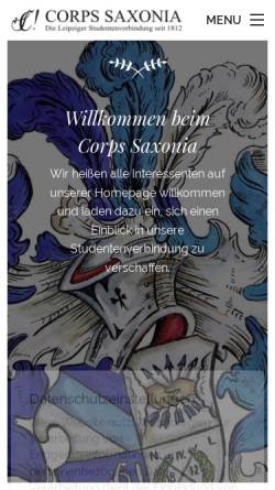 Vorschau der mobilen Webseite corpssaxonialeipzig.de, Saxonia zu Leipzig