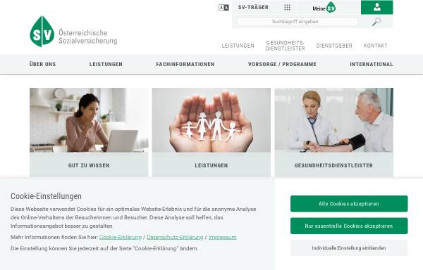 Vorschau von www.sozialversicherung.at, Hauptverband der österreichischen Sozialversicherungsträger