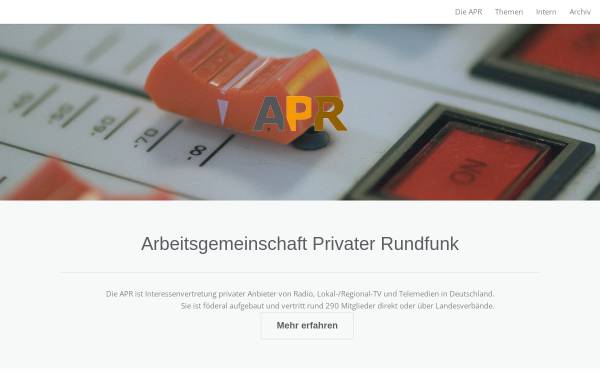 Vorschau von www.privatfunk.de, Arbeitsgemeinschaft Privater Rundfunk (APR)