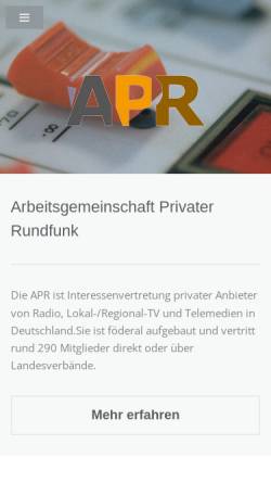 Vorschau der mobilen Webseite www.privatfunk.de, Arbeitsgemeinschaft Privater Rundfunk (APR)