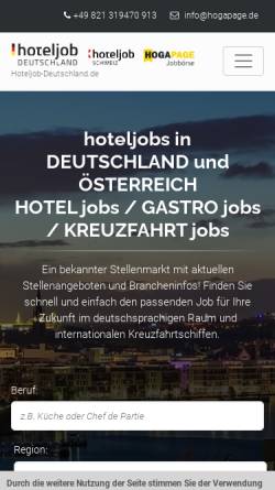 Vorschau der mobilen Webseite hoteljob-deutschland.de, Hoteljob Deutschland