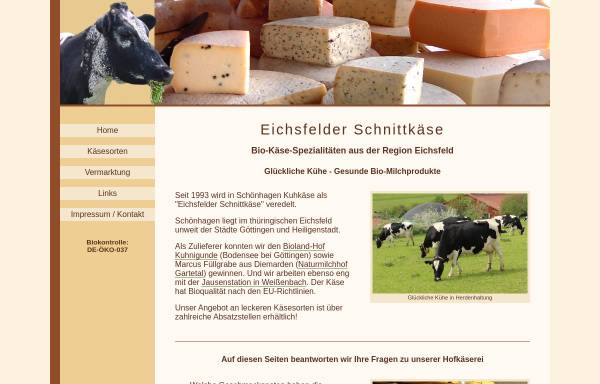 Vorschau von www.eichsfelder-schnittkaese.de, Hessel-Mock Weng GbR