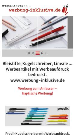 Vorschau der mobilen Webseite www.werbung-inklusive.de, Werbung-Inklusive.de - Frank Wüllner