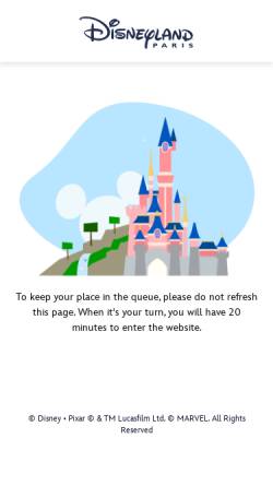 Vorschau der mobilen Webseite www.disneylandparis.com, Disneyland® Resort Paris