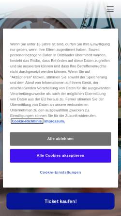 Vorschau der mobilen Webseite movieparkgermany.de, Movie Park Germany