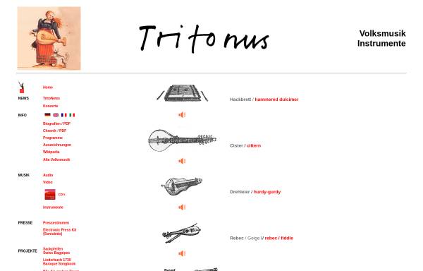 Vorschau von www.tritonus.ch, Alte Volksmusikinstrumente in der Schweiz