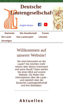 Vorschau der mobilen Webseite www.lautengesellschaft.de, Deutsche Lautengesellschaft e.V.