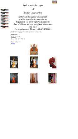 Vorschau der mobilen Webseite www.historische-streichinstrumente.com, Motek Leeuwarden - Historischer Streichinstrumentenbau