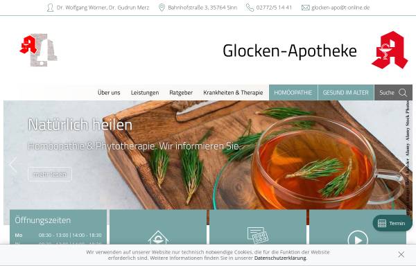 Vorschau von www.glocken-apotheke-sinn.de, Glocken-Apotheke