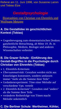Vorschau der mobilen Webseite www.tobias-elze.de, Gestaltpsychologie
