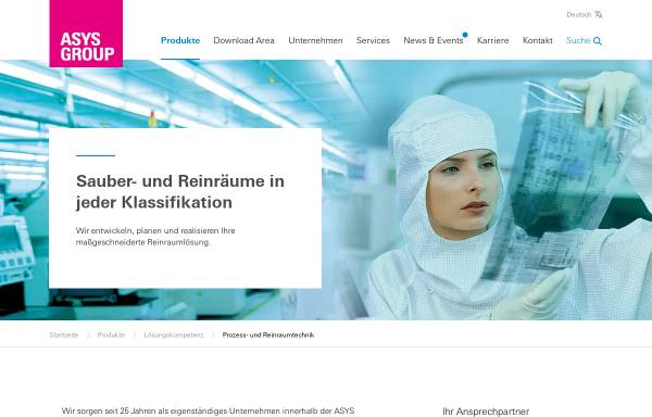 Vorschau von www.asys-reinraum.de, ASYS Prozess- und Reinraumtechnik GmbH