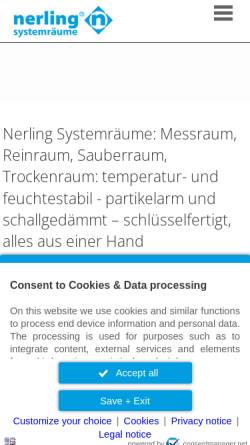 Vorschau der mobilen Webseite nerling.de, Nerling GmbH Systemräume
