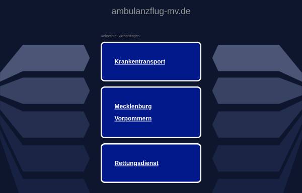 Vorschau von www.ambulanzflug-mv.de, Ambulanzflugdienst Mecklenburg-Vorpommern