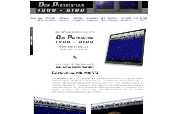 Vorschau von www.astroexcel.de, Astroexcel Astronomie Planetarium