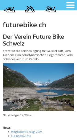 Vorschau der mobilen Webseite www.futurebike.ch, Future Bike CH