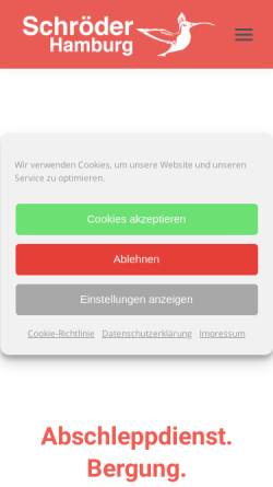 Vorschau der mobilen Webseite www.schroeder-hamburg.de, Schröder Abschleppdienst