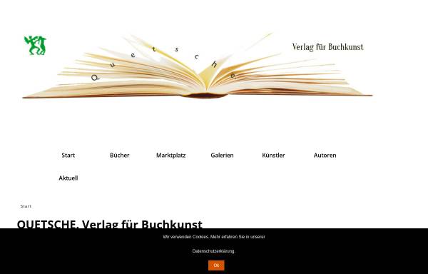 Vorschau von www.quetsche-witzwort.de, Quetsche. Verlag für Buchkunst.