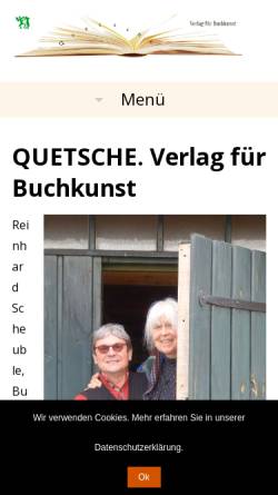 Vorschau der mobilen Webseite www.quetsche-witzwort.de, Quetsche. Verlag für Buchkunst.