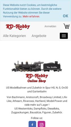 Vorschau der mobilen Webseite www.rd-hobby.de, RD-Hobby.de