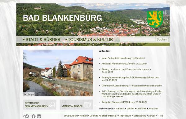 Vorschau von www.bad-blankenburg.de, Bad Blankenburg