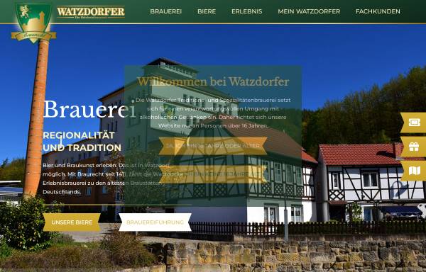 Vorschau von www.watzdorfer.de, Watzdorfer Traditions- und Spezialitätenbrauerei GmbH