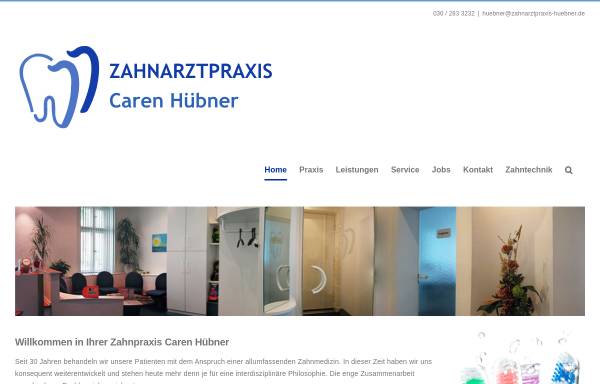 Vorschau von www.zahnarztpraxis-huebner.de, Caren Hübner - Zahnarztpraxis