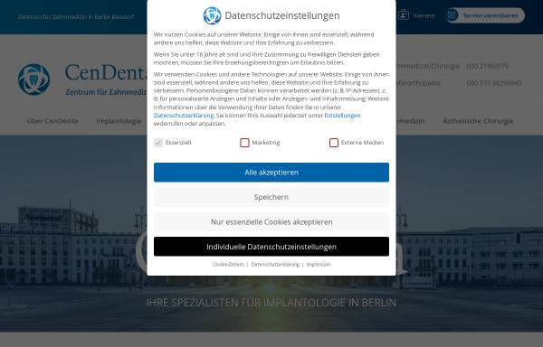 Vorschau von cendenta.de, CenDenta Zentrum für Zahnmedizin Berlin