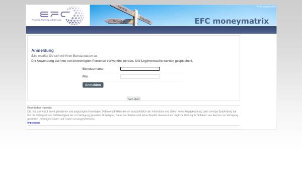 Vorschau von www.moneymatrix.de, EFC BrokerService AG