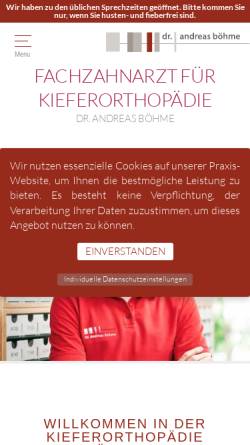 Vorschau der mobilen Webseite www.kfo-koepenick.de, Dr. Andreas Böhme