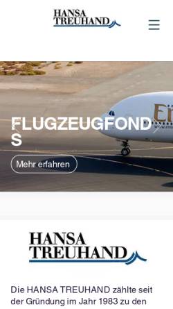 Vorschau der mobilen Webseite www.hansatreuhand.de, Hansa Treuhand Schiffsbeteiligungs AG & Co. KG