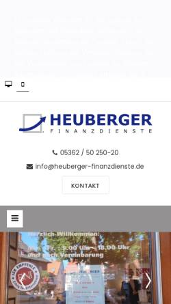 Vorschau der mobilen Webseite www.heuberger-finanzdienste.de, Heuberger Finanzdienste, Inh. Mathias Heuberger