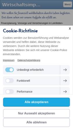 Vorschau der mobilen Webseite www.wirtschaftsberater-schaub.de, Hubert-Hartwig Schaub